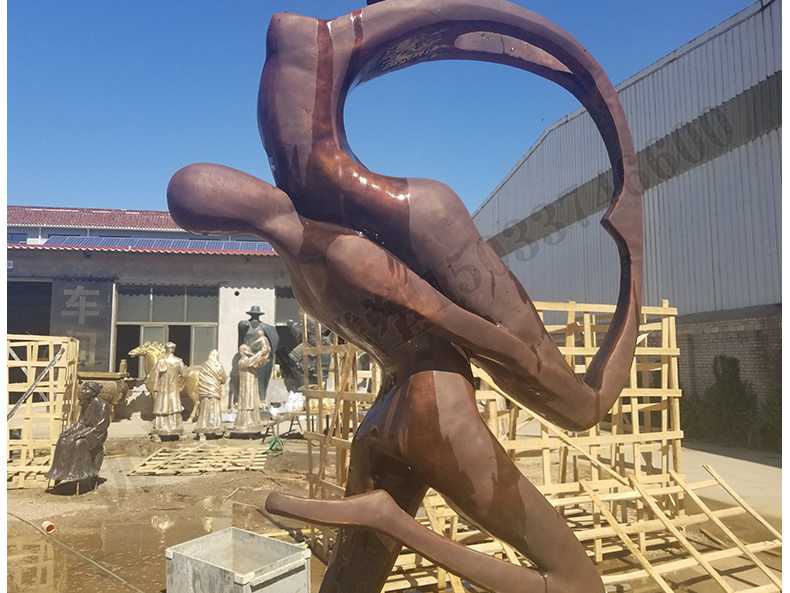 銅舞蹈人物雕塑，跳舞人物銅雕塑，純銅抽象雕塑