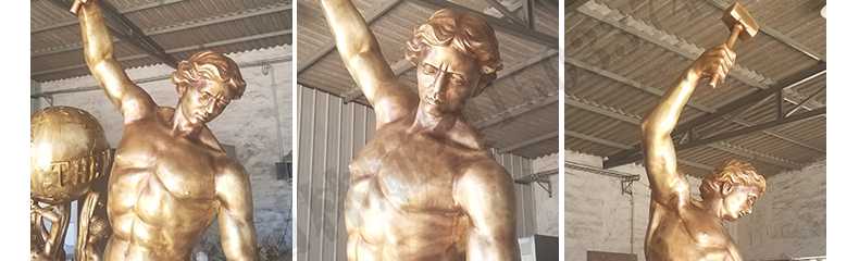 自我雕刻銅雕塑，銅人物雕塑，雕刻自我銅雕塑