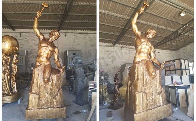 雕刻自我人物雕塑，銅雕刻自我，自我雕刻純銅雕塑