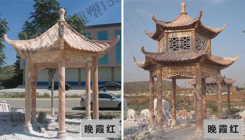 中式大理石涼亭，石雕涼亭廠家，石雕景觀涼亭定制