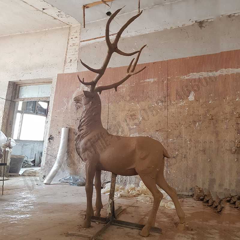 銅鹿模型，銅麋鹿雕塑，麋鹿模型，銅麋鹿泥模3.jpg